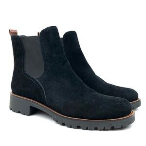 Sam EDELMAN Black Suede Chelsea Boots